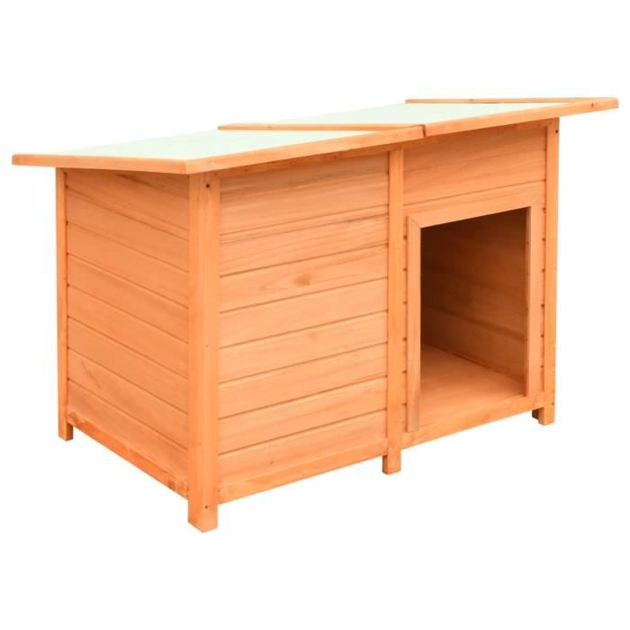 Comparer les prix de Niche pour chiens - Mothinessto - 120x77x86 cm - Bois de pin et sapin massif - Résistant à leau - Extérieur