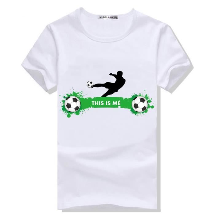 Impression Football Tshirt Homme Imprimer Manch Blanc Achat Vente T Shirt Cdiscount