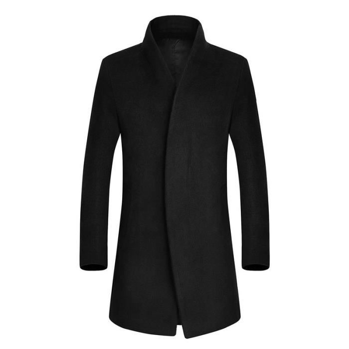 Manteau cintré à capuche noir homme Clearance