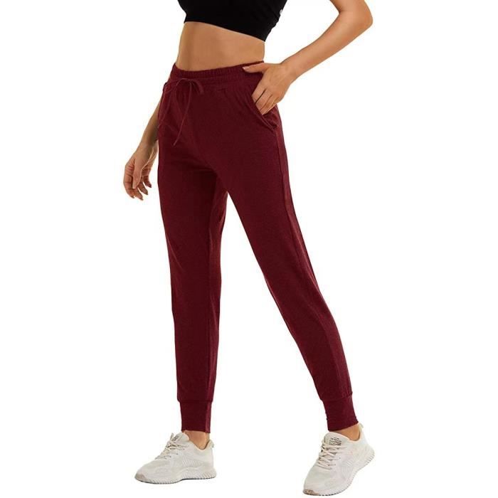 Pantalon sport femme rouge on sale