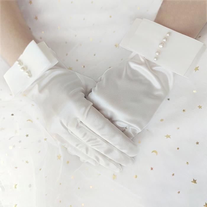 Femmes mariage court sans doigts gants broderie de... – Grandado