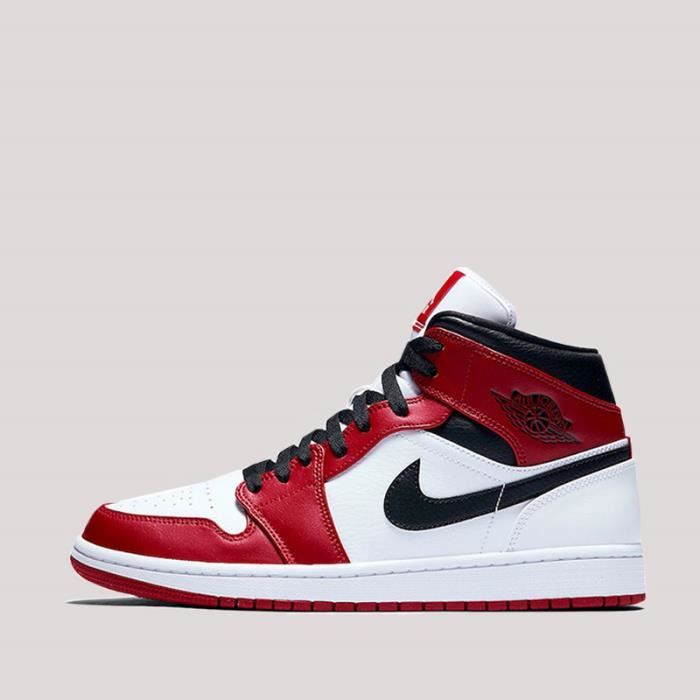 Basket Air Jordan 1 Mid Chicago (2020) 554724-173 Pour Homme Et Femme Blanc  - Cdiscount Chaussures