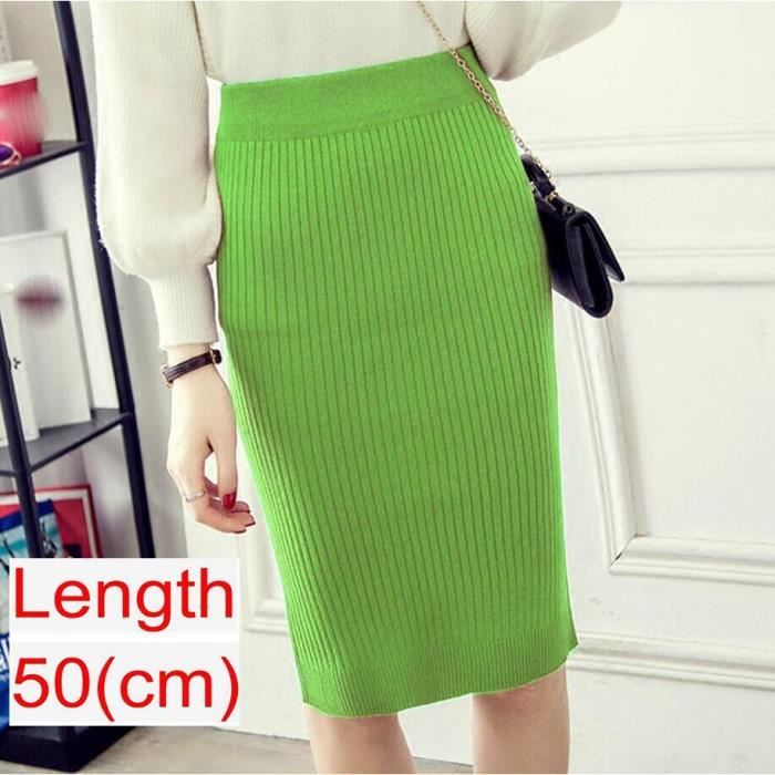 Jupe Midi Crayon Taille Haute Pour Femme - Rayures, Bordure Festonnée, Polyester, Style élégant 2025