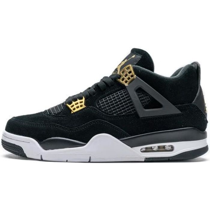 Airs Jordans 4 Retro Chaussures de Basket Pas Cher AJ4 pour Homme Noir -  Cdiscount Prêt-à-Porter