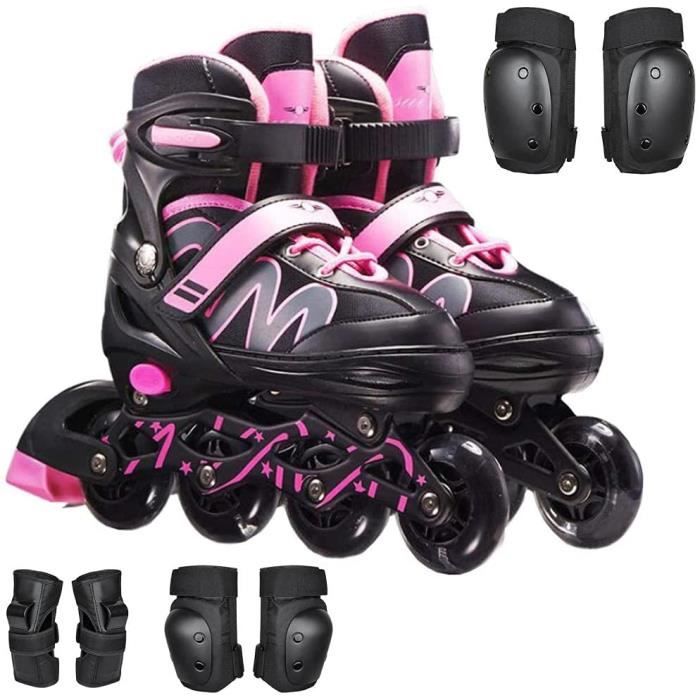 Patins à Roulettes Taille Réglable Pour Enfants - Double Patins Violet à Pois, Roues Polyuréthane 54 Mm, Léger