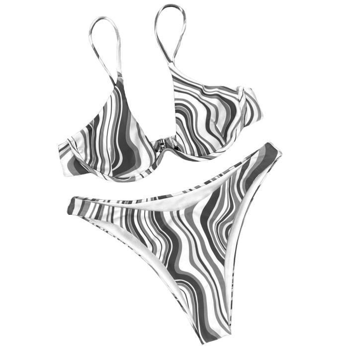 MAILLOT DE BAIN 2 pcs Set Women Maillot de bain rembourré Sangle