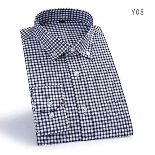 Chemise à carreaux tissée à manches longues pour Hommes
