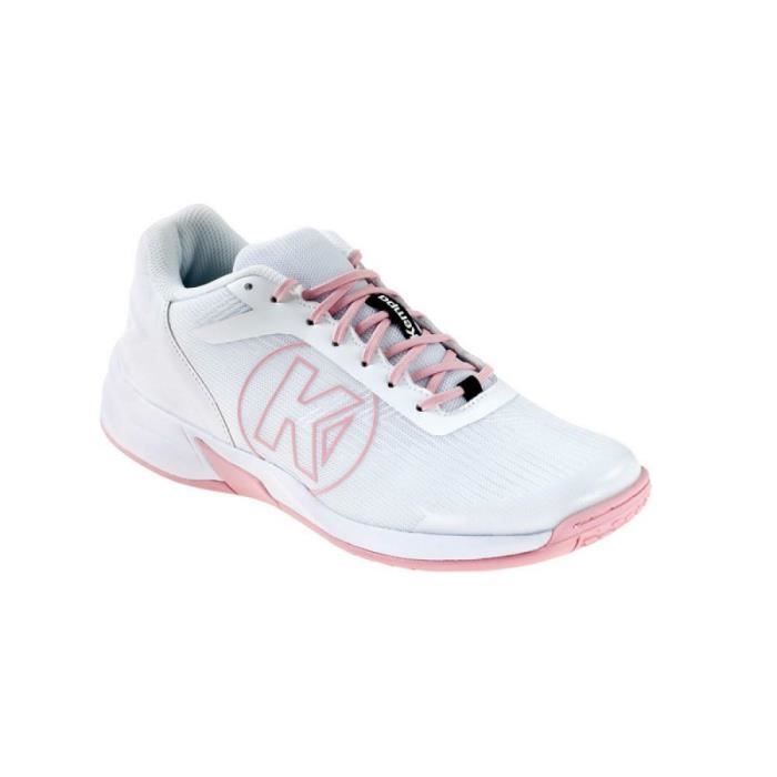 chaussures de handball indoor femme kempa attack 2.0 - blanc/rose - 38