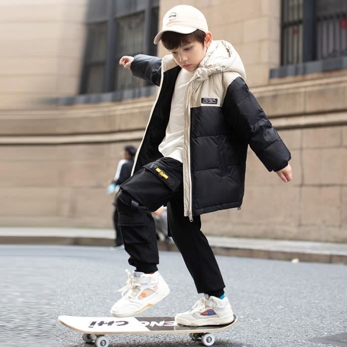 Doudoune Enfant Gar on Bricolore Epais Chaude Hiver A Capuche de 6