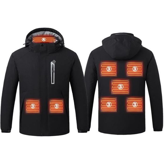 Wodesid Sweat à Capuche Chauffé Veste chauffante Homme Femme avec Batterie  Incluse, 10000mAh Rechargeable Zippé Veste chauffante à capuche S Noir :  : Mode