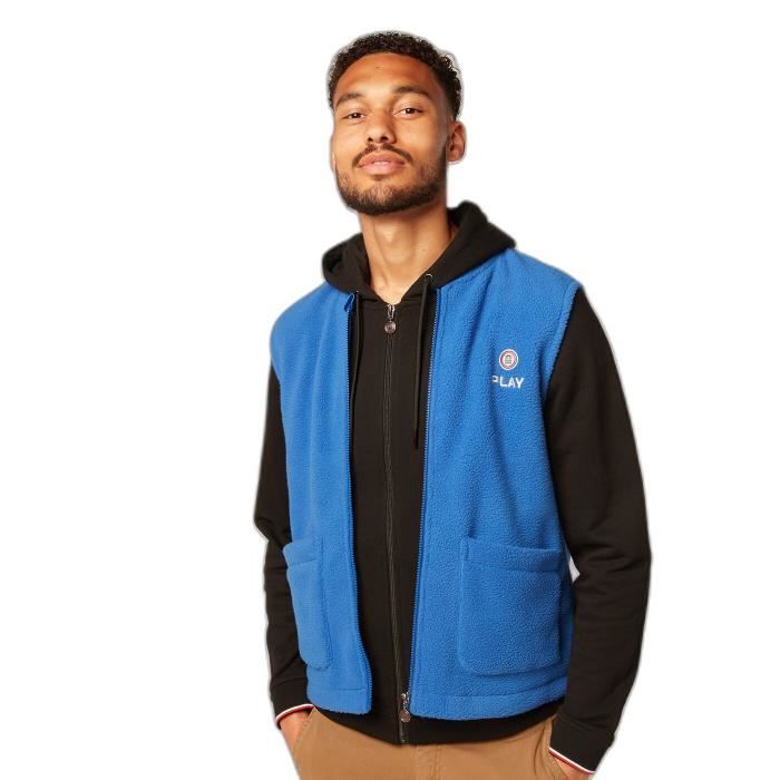 Gilet sans manches en polaire moutonnee SERGE BLANCO Paradis Homme Bleu royal Royal Cdiscount Pret a Porter