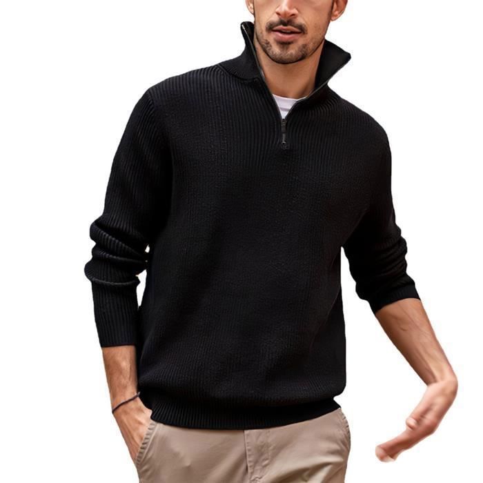 Blazer Homme Col Montant Manches Longues - Veste Cargo Élégante Automne Hiver - Couleur Unie - Taille M à 6XL