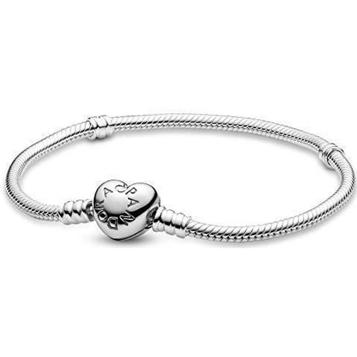 Bracelet en argent 925 - PANDORA - 590719 21 - Blanc de lait - Femme - Longueur = 21cm Bracelet en argent 925 - PANDORA - 590719 21 - Blanc de lait - Femme - Longueur = 21cm