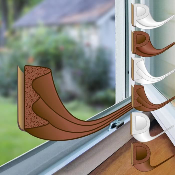 Calfeutrer - Joint Portes Et Fenêtres Comble Espaces Moyens Brun 6m X 9mm X 4mm