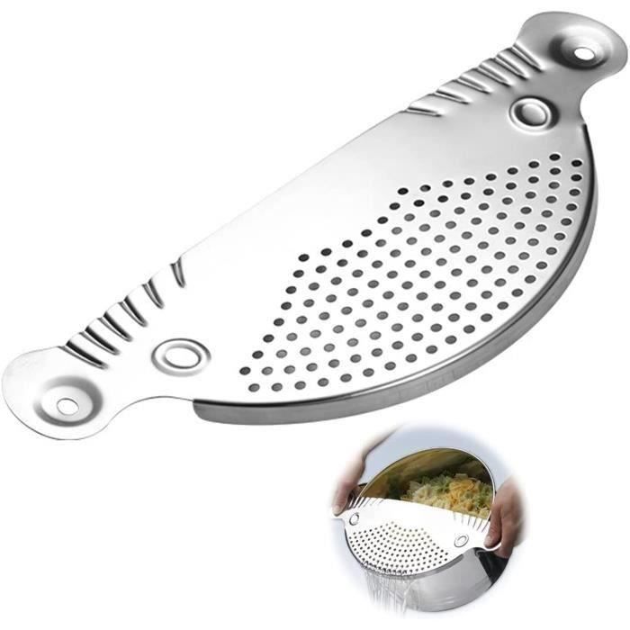 Passoire Demi-Lune En Acier Inoxydable Avec Poignée Ergonomique - Égouttoir Pratique Pour Toutes Vos Casseroles
