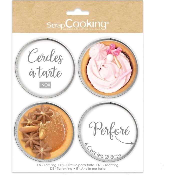 Lot De 4 Moules à Tarte Individuels En Métal Noir – Anti-adhésifs