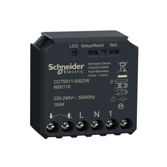 Module interrupteur encastré - SCHNEIDER ELECTRIC - CCT5011-0002W - Zigbee 3.0 - Commande manuelle - Intérieur