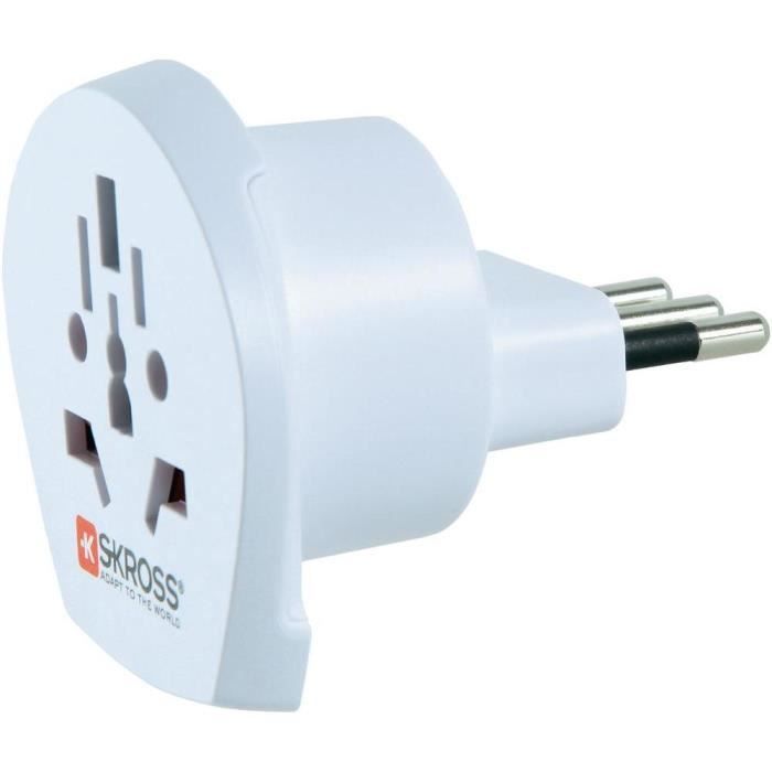 Adaptateur de voyage SKROSS Modèle Italie Utilisable dans 150 pays Prise type L