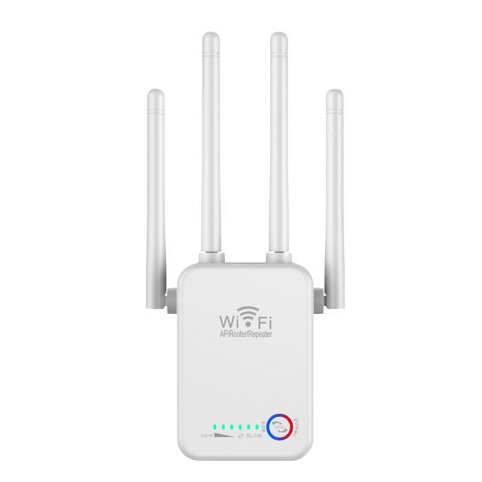RéPéTeur WiFi Sans Fil Double Bande 1200Mbps Routeur WiFi Amplificateur de  Signal RéPéTeur 2.4G-5G WiFi Extender EU Plug Blanc