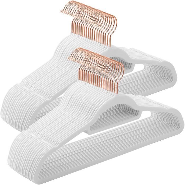 Lot De 22 Cintres Velours Rose – Crochets Dorés Pivotants 360° – ManGotree – Antidérapants