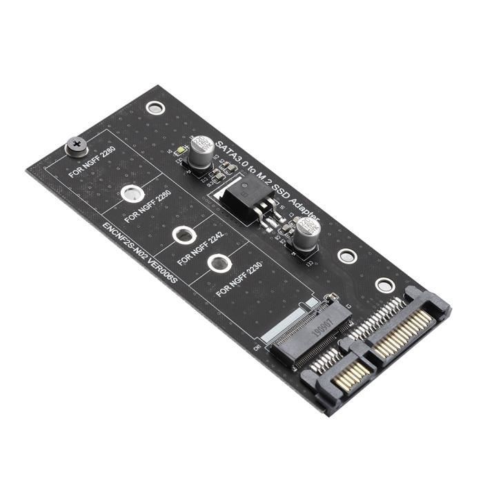 Cadeau-carte de montage SSD M2 NGFF SSD vers SATA 22PIN Disque dur
