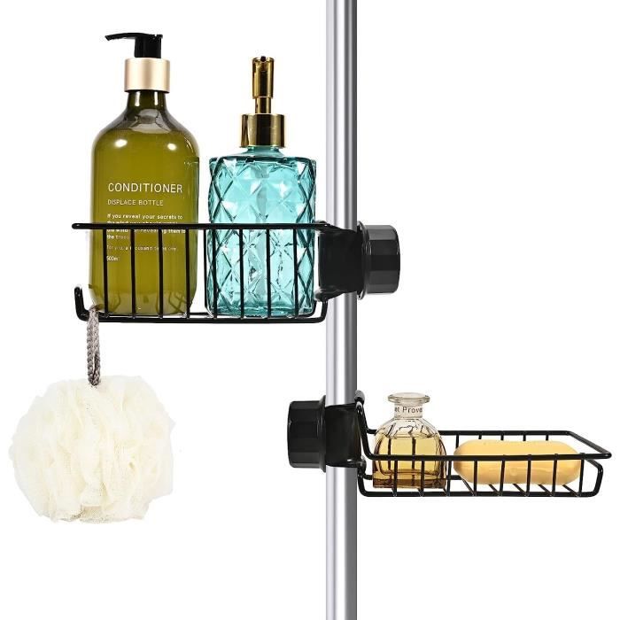 Dulynva 2 Pièces Porte Savon Mural Porte Savon Douche Sans Perçage Support Savons Avec Crochets Auto-adhésif Porte-savons Salle De Bain En Plastique Portes Eponge Pour Maison Cuisine (Gris