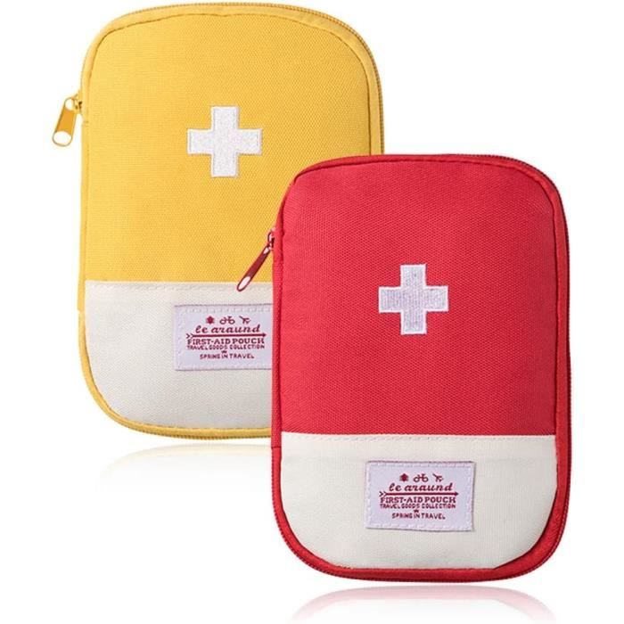 Sixfolo 2 Pièces Mini Trousse de Secours Vide First Aid Kit Portable  Trousse de Premier Secours Petite Voyage Trousse Medicament133