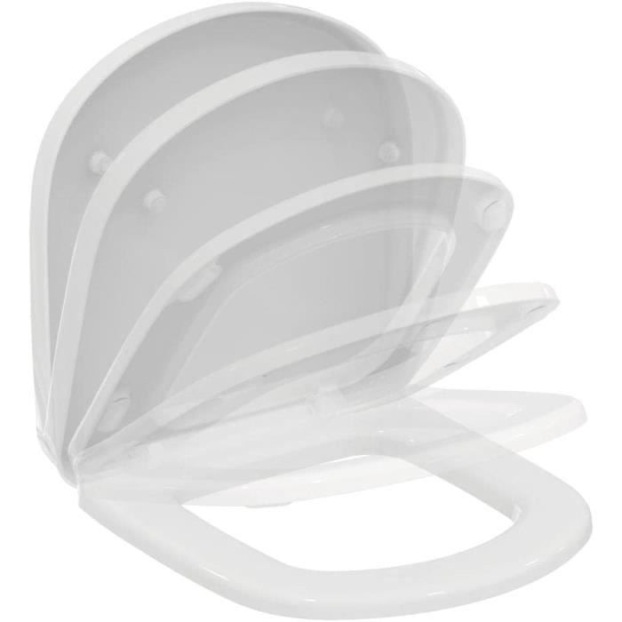 Abattant WC Ideal Standard TESI - Frein De Chute - Blanc - NF - Modèle T352701