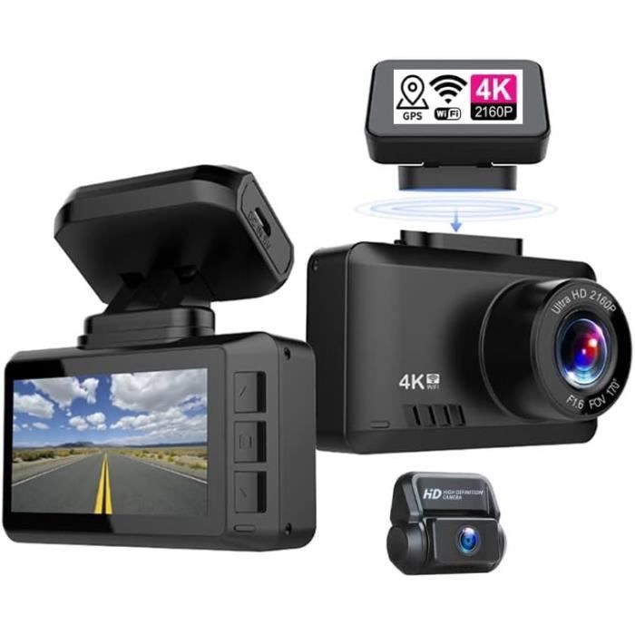 Dashcam Voiture Dash Cam 4K Wifi Position Gps Mini Compacte  Double Caméra  Avant Arrière 170 Degrés Vision Nocturne Avec Mon[H153] - Cdiscount Auto