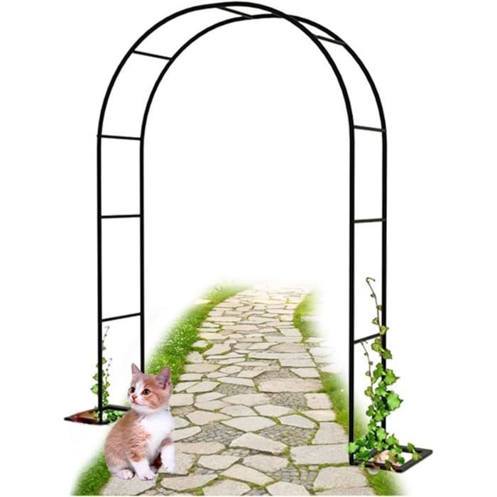 Arche De Jardin SCENDOR 234x112x45 Cm Métal Noir - Treillis Plantes Grimpantes