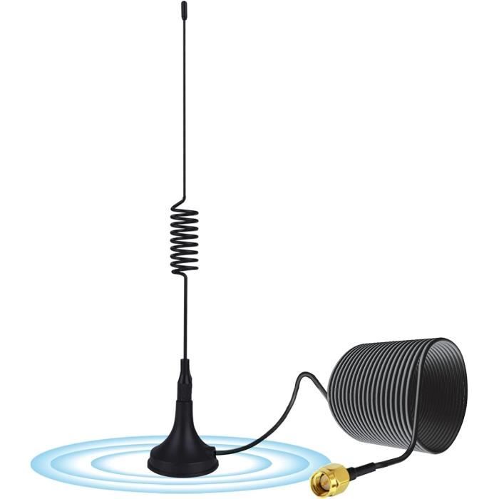 Antenne 868MHz 3dBi Vecys - SMA Mâle, Câble RG174 3m, Base Magnétique