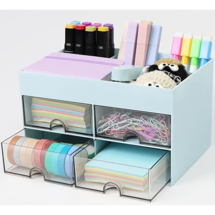 JOKILY Organiseur De Bureau à 5 Compartiments En Bambou Avec Porte