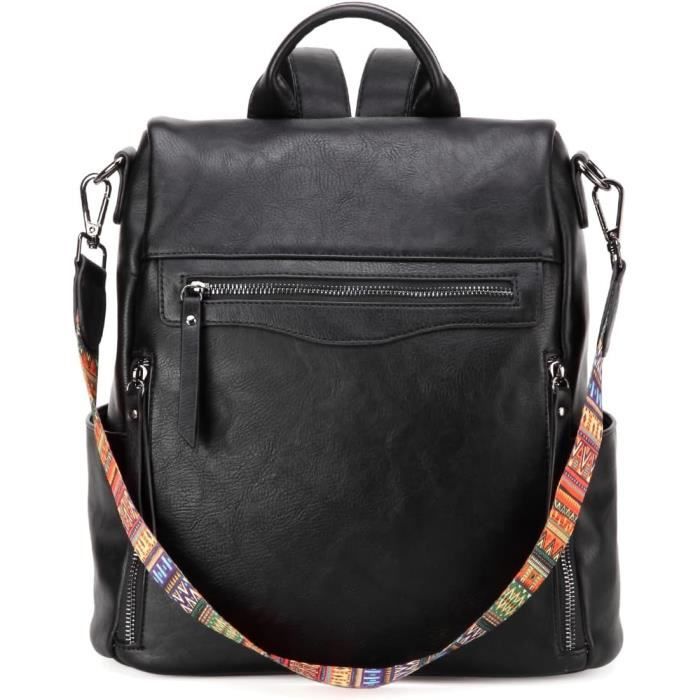 RAVUO Sac À Dos Femme Cuir PU 3-en-1 Élégant - Convertible Sac À Main, Épaule Ou Dos Pour Voyage Et Quotidien