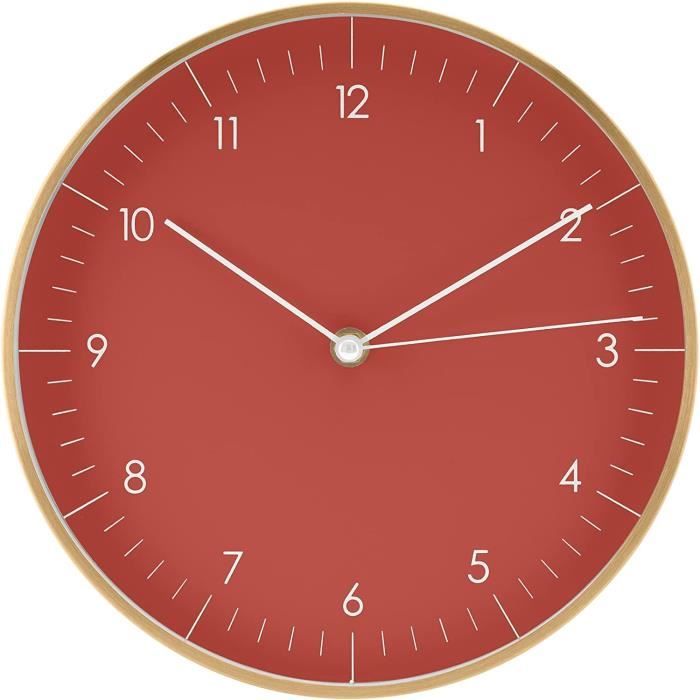 Horloge Design Minimaliste 60cm – Grandes Aiguilles Rouges – Style Géant