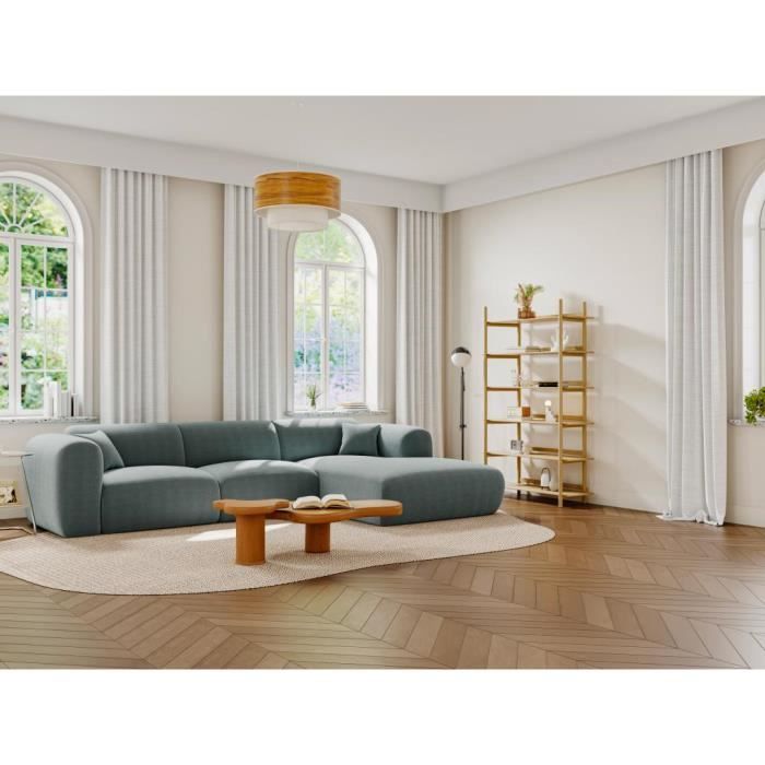 Canapé d'angle Bleu Tissu Design Confort