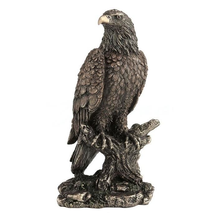 Bronze aigle sur socle marbre – Fabrication française – 16 cm - Antiquités