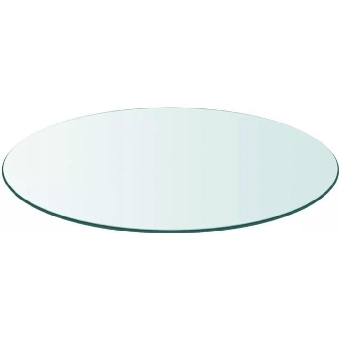 vidaXL Dessus de table ronde en verre trempé 700 mm