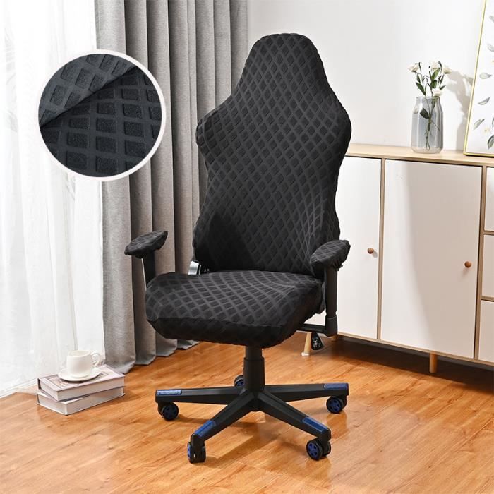 Housses De Chaise Gaming 4 Pièces - Tissu Élastique Soie De Maïs, Pour Bureau/Ordinateur, Accoudoirs Inclus