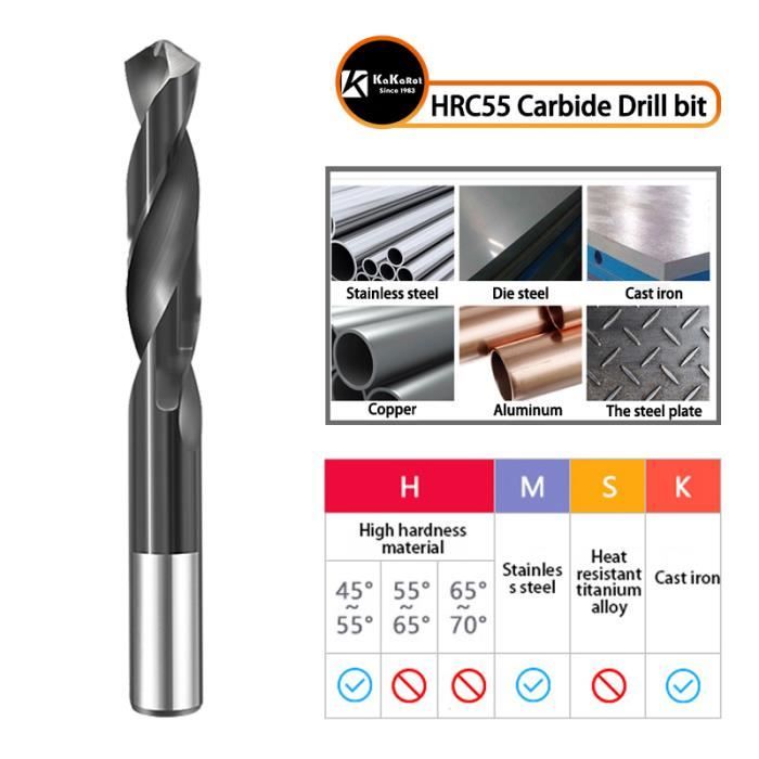 Foret Acier Tungstène 3.0mm HRC65 - Foret Hélicoïdal Monobloc Carbure Pour Acier Inoxydable Et Métaux