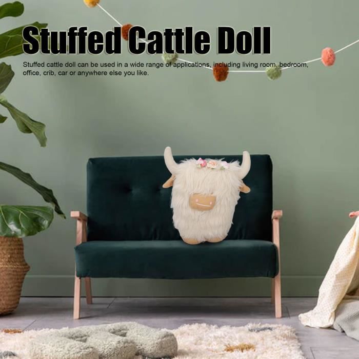 VICASKY Poupée En Peluche Vache Poupée En Peluche Vache Jouet Highl Veau En Peluche Highland Bovins Peluche En Peluche Hig Am