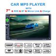 7''Autoradio GPS Bluetooth Navigation Voiture stéréo Lecteur MP5 Contrôle de l'écran tactile+Caméra de recul+8GB Carte SD+Câble-1