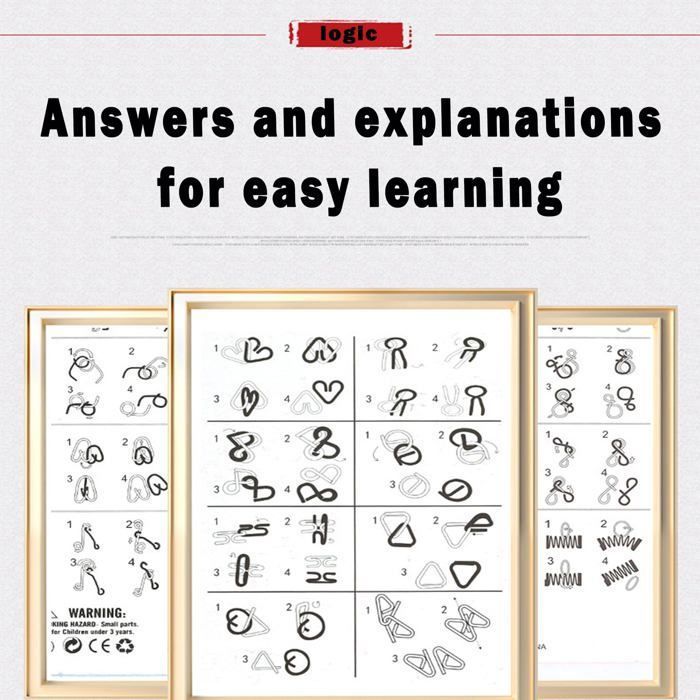 Lot De 24 Casse-têtes Métalliques – Puzzle De Désenchevêtrement En Fil D’acier – Niveaux Progressifs – Défi Cérébral Pour Adultes Et Enfants – Cadeau Ludique