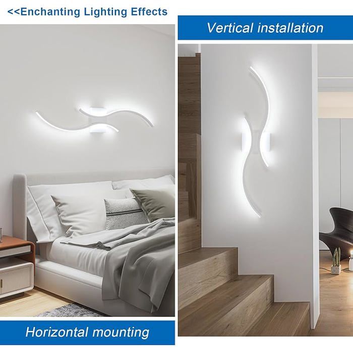 Applique Murale Intérieure LED, 27W Moderne Lampe LED Murale Design ...
