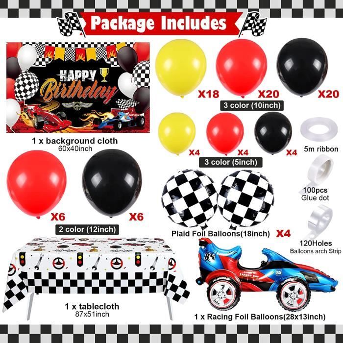 Kit de guirxiété de ballons bleus et verts pour enfants de 2 ans,  décorations de fête d'anniversaire rapide, fournitures de voiture de course  vintage pour garçons, 2 - AliExpress