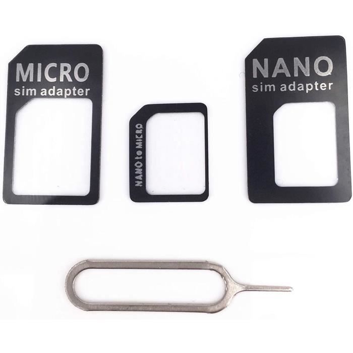 5PCS Adaptateur Carte SIM 4 en 1 Nano SIM vers Carte Micro SIM et Micro SIM  Nano en Carte SIM Standard en Carte SIM Standard pour ki - Cdiscount  Téléphonie
