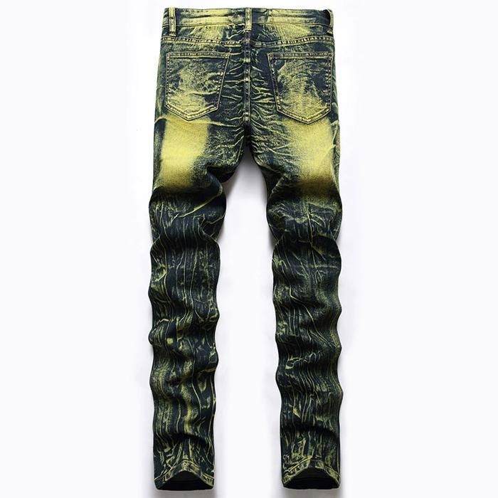 Jeans Slim Imprimé Taille 32 - Bleu - Neuf Sans étiquettes - Coupe Moderne