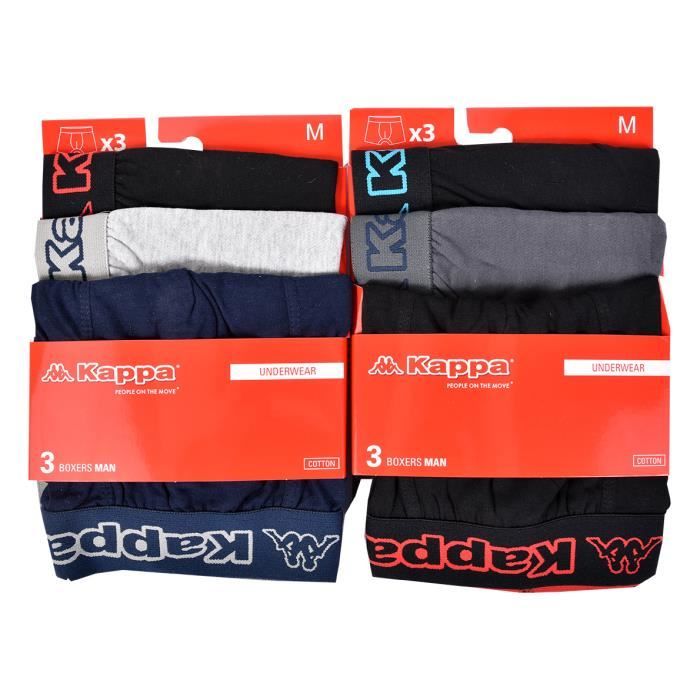 Boxer Homme KAPPA Pack de 6 Boxers 100 Coton Pack de 6 boxers 100