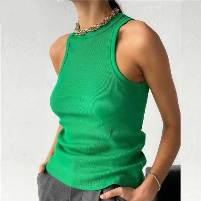 Debardeur Femme Maille C tel e Basique Des sports Epaules D nud es