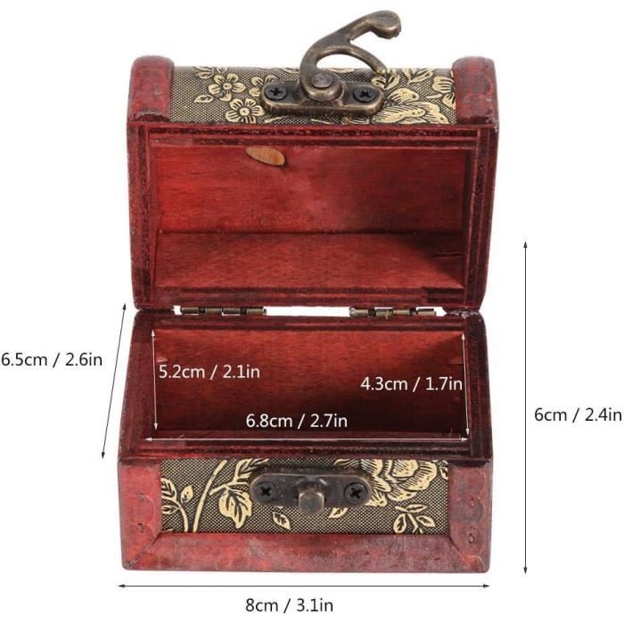 Boîte à Bijoux En Bois Vintage – Coffret Décoratif Pour Rangement (22x12x10 Cm)