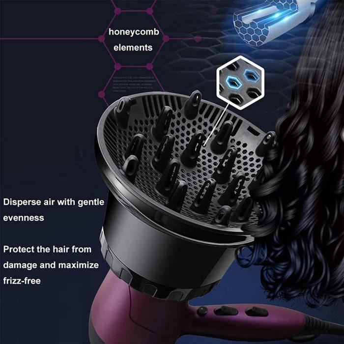 UUCOLOR diffuseur seche cheveux universel-cheveux pour buses de  sèche-cheveux de 3,5 cm à 6,6 cm, diffuseur cheveux pour cheveux136